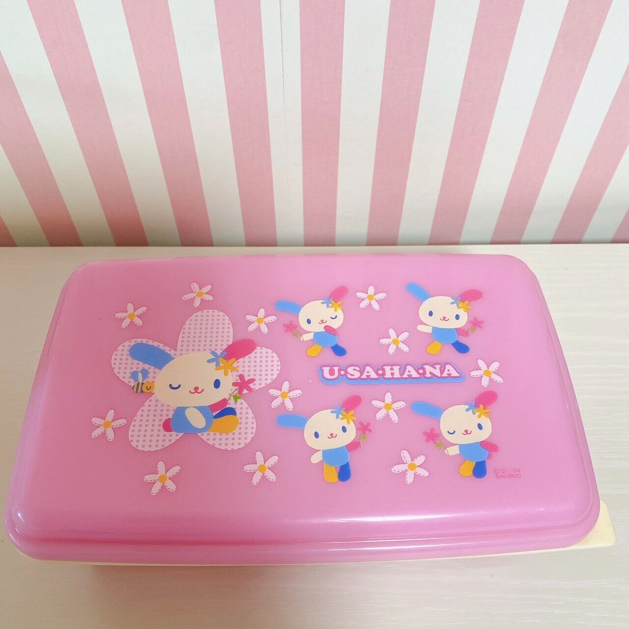 Sanrio Usahana Lunch Box Obento Bento Large 3 Tier Box Flowers Kawaii Character