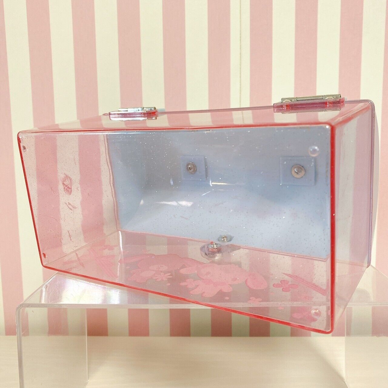 Sanrio Sugar Bunnies Accessory Case Plastic Case Pink Light Blue Handle Kawaii