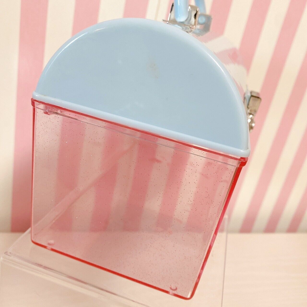 Sanrio Sugar Bunnies Accessory Case Plastic Case Pink Light Blue Handle Kawaii