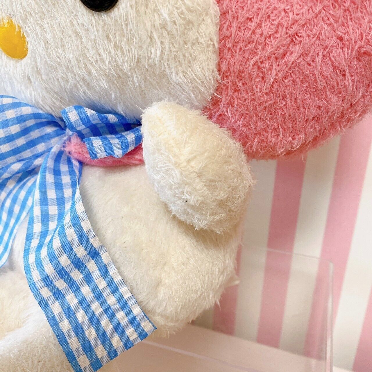 Sanrio My Melody Plush Stuffed Toy Doll Retro Pink Large Rare Kawaii Blue Ribbon