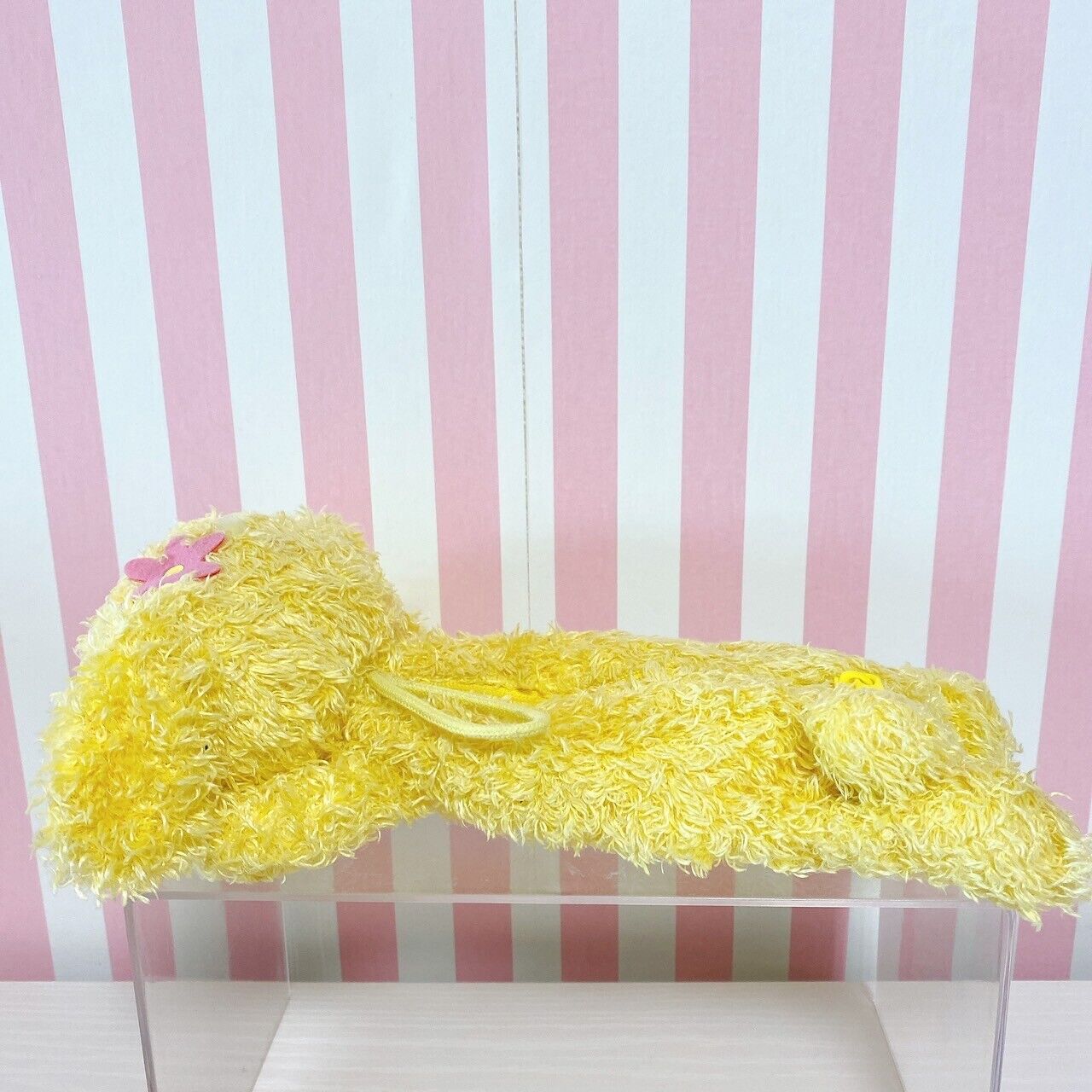 Sanrio Sugar Bunnies Hanausa Fluffy Pen Pouch Plush Stuffed Toy Yellow Kawaii