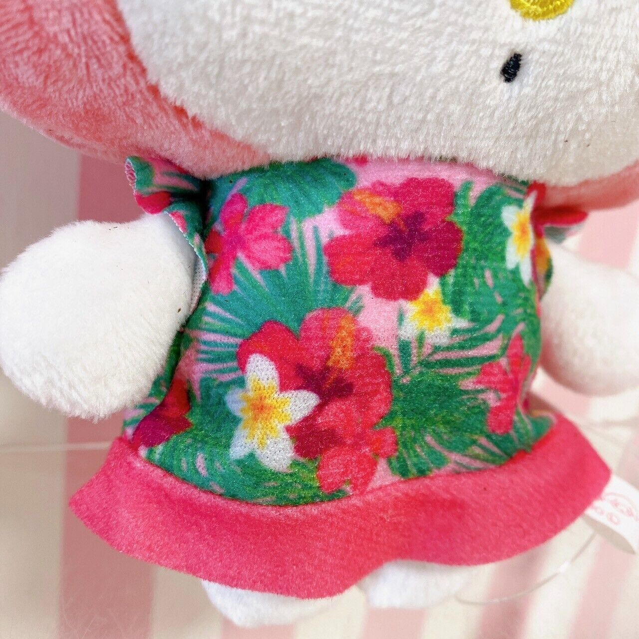 Sanrio My Melody Plush Stuffed Toy Doll Retro Set Of 3 Pink Red Hibiscus Poncho