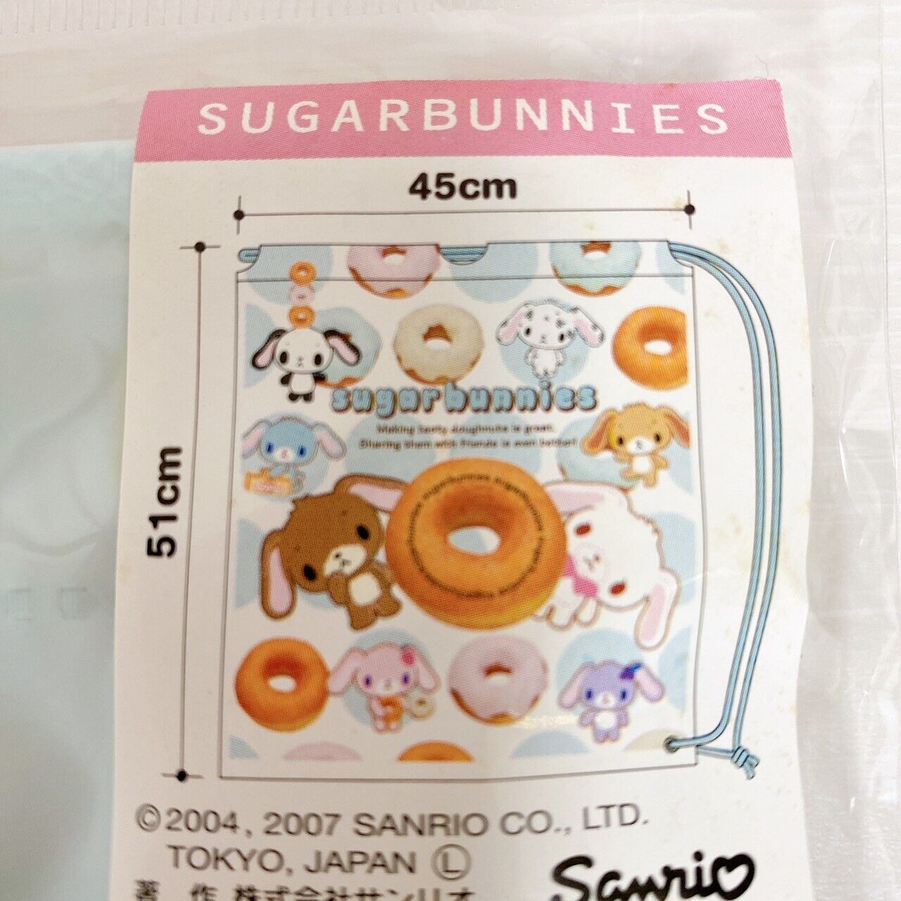 Sanrio Sugar Bunnies Plastic Bag Drawstring Donut Cookie 3 Set Kawaii Character