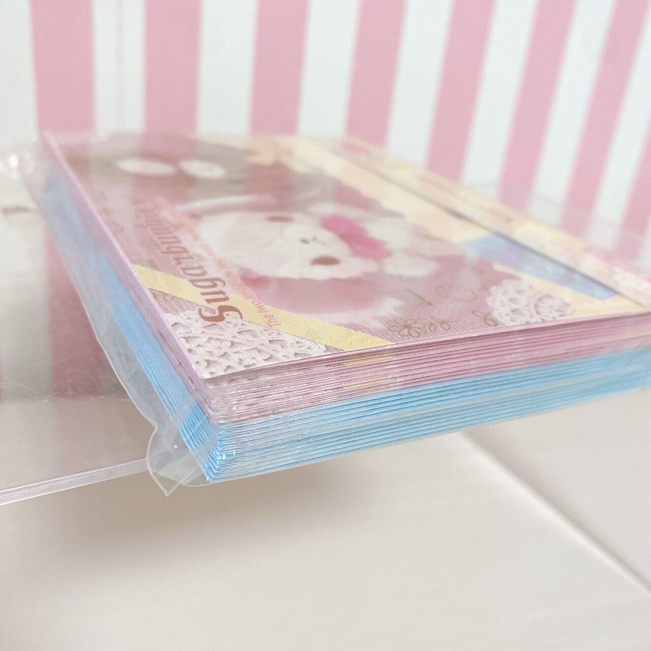 Sanrio Sugar Bunnies Notepad envelope pack live-action can case 3Set Kawaii Rare