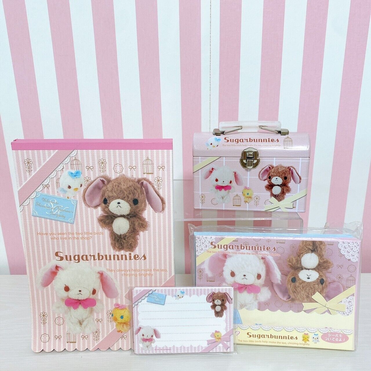 Sanrio Sugar Bunnies Notepad envelope pack live-action can case 3Set Kawaii Rare