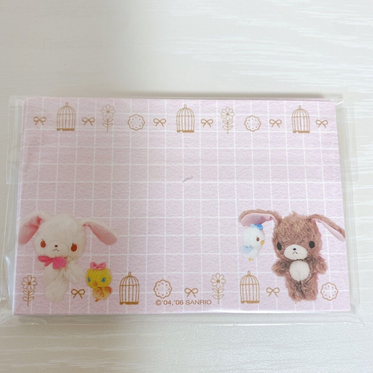 Sanrio Sugar Bunnies Notepad envelope pack live-action can case 3Set Kawaii Rare