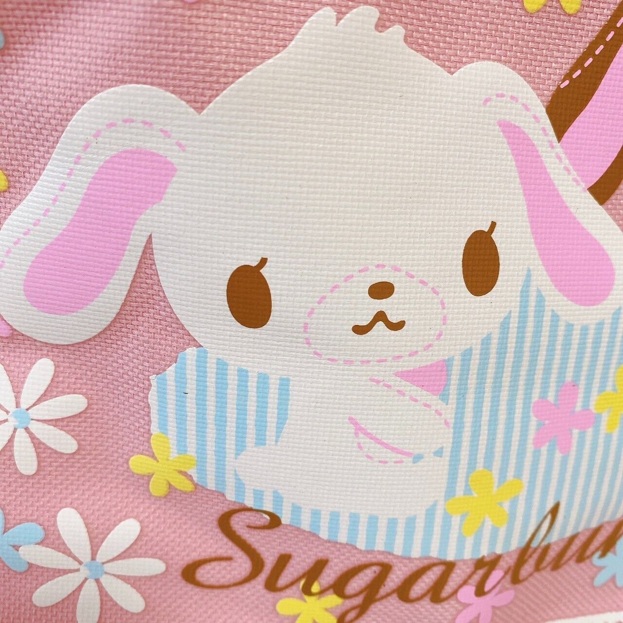 Sanrio Sugar Bunnies Storage Bag Square Pink Shirousa Kurousa Kawaii Cute Rare