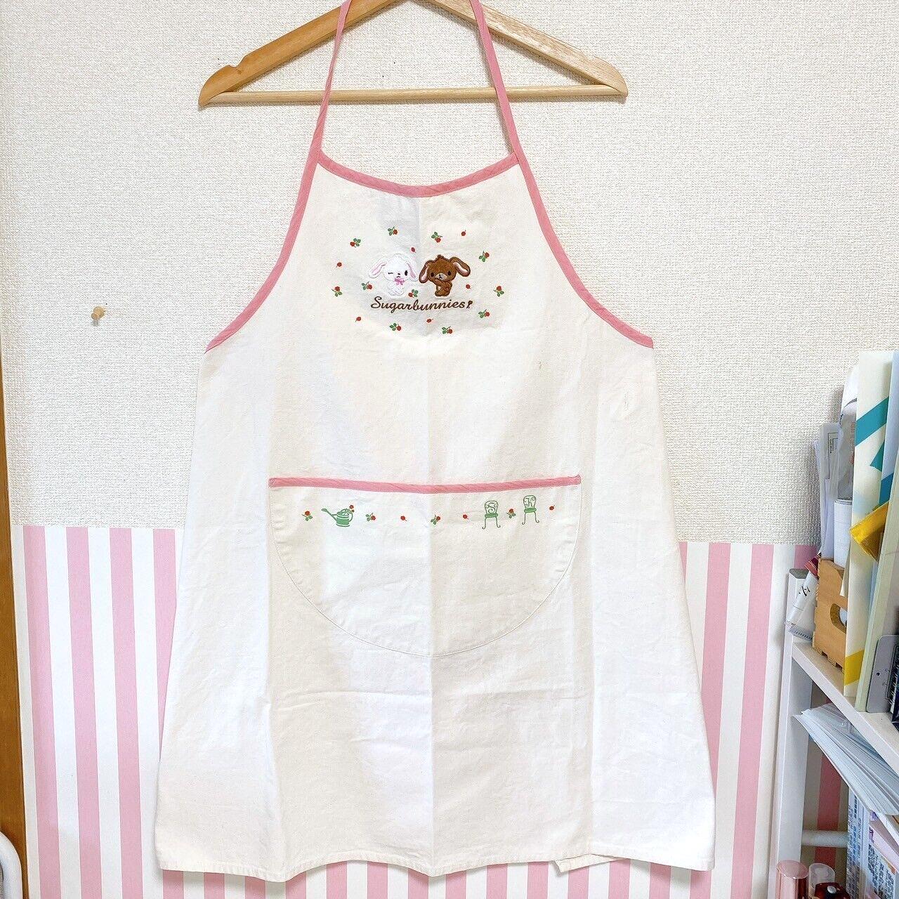 Sanrio Sugarbunnies Bunnies Cafe Apron for Adult Cooking White Pink Shirousa