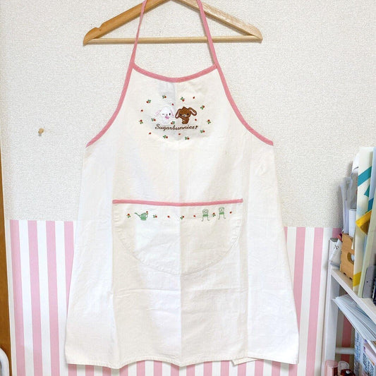 Sanrio Sugarbunnies Bunnies Cafe Apron for Adult Cooking White Pink Shirousa