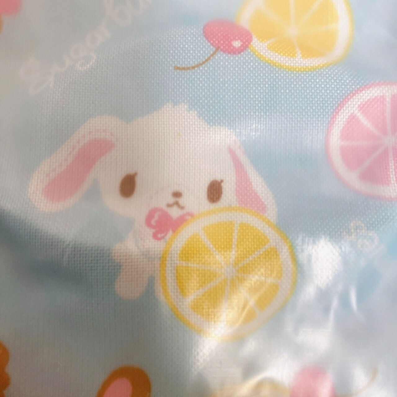 Sanrio Sugar Bunnies Tote Bag Set 2 Lesson Handbag Pink Flower Blue Lemon Fruits