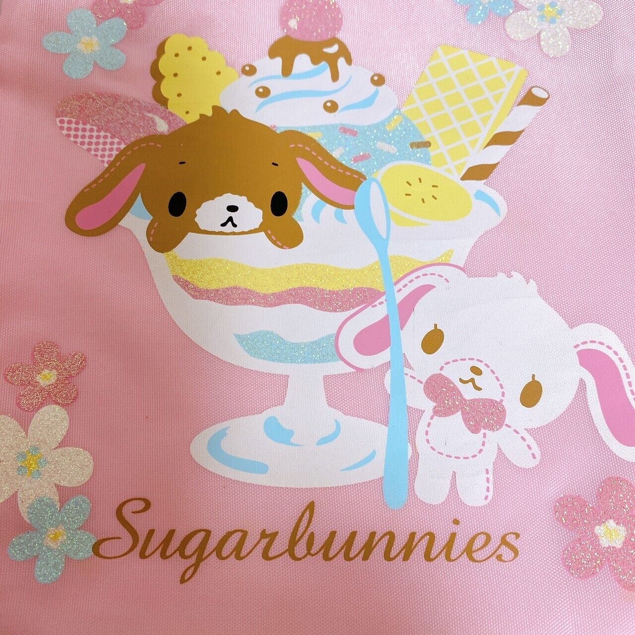 Sanrio Sugar Bunnies Bag Drawstring Pink 3 Set Small Cup Cake Kawaii Character