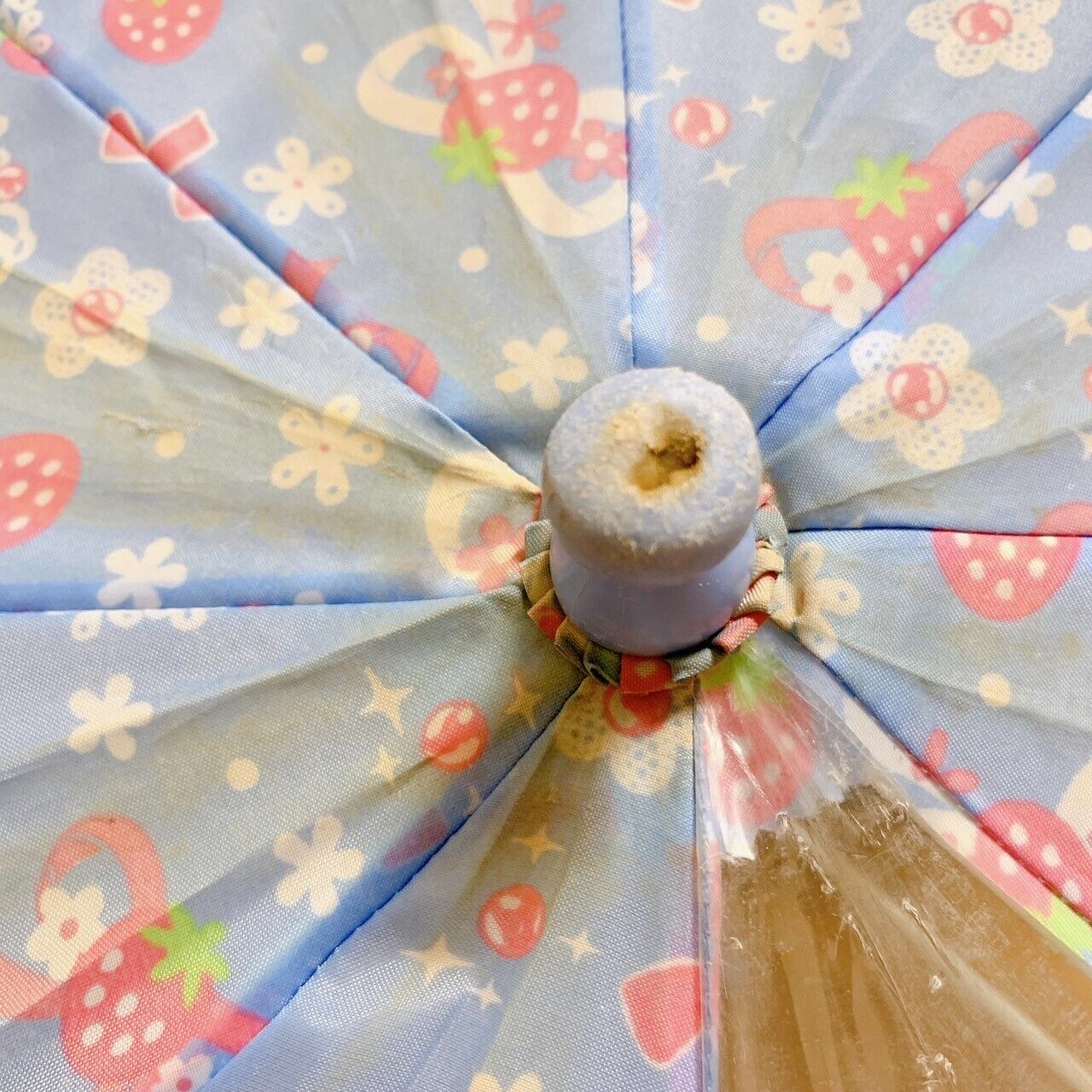 Mother Garden Umbrella Blue Strawberry Frill Flower Heart Ribbon Kawaii Rare