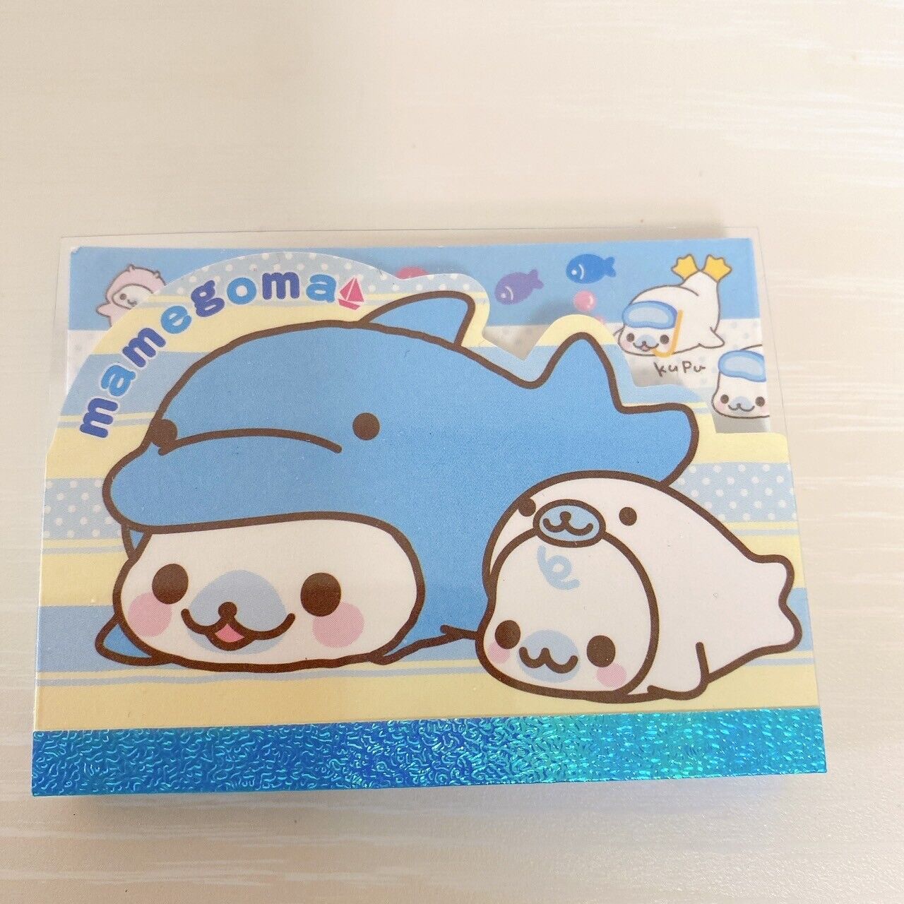 San-X Mamegoma Memo Pad Set 2 Notepad Stationery Sea Animals Blue Kawaii Rare