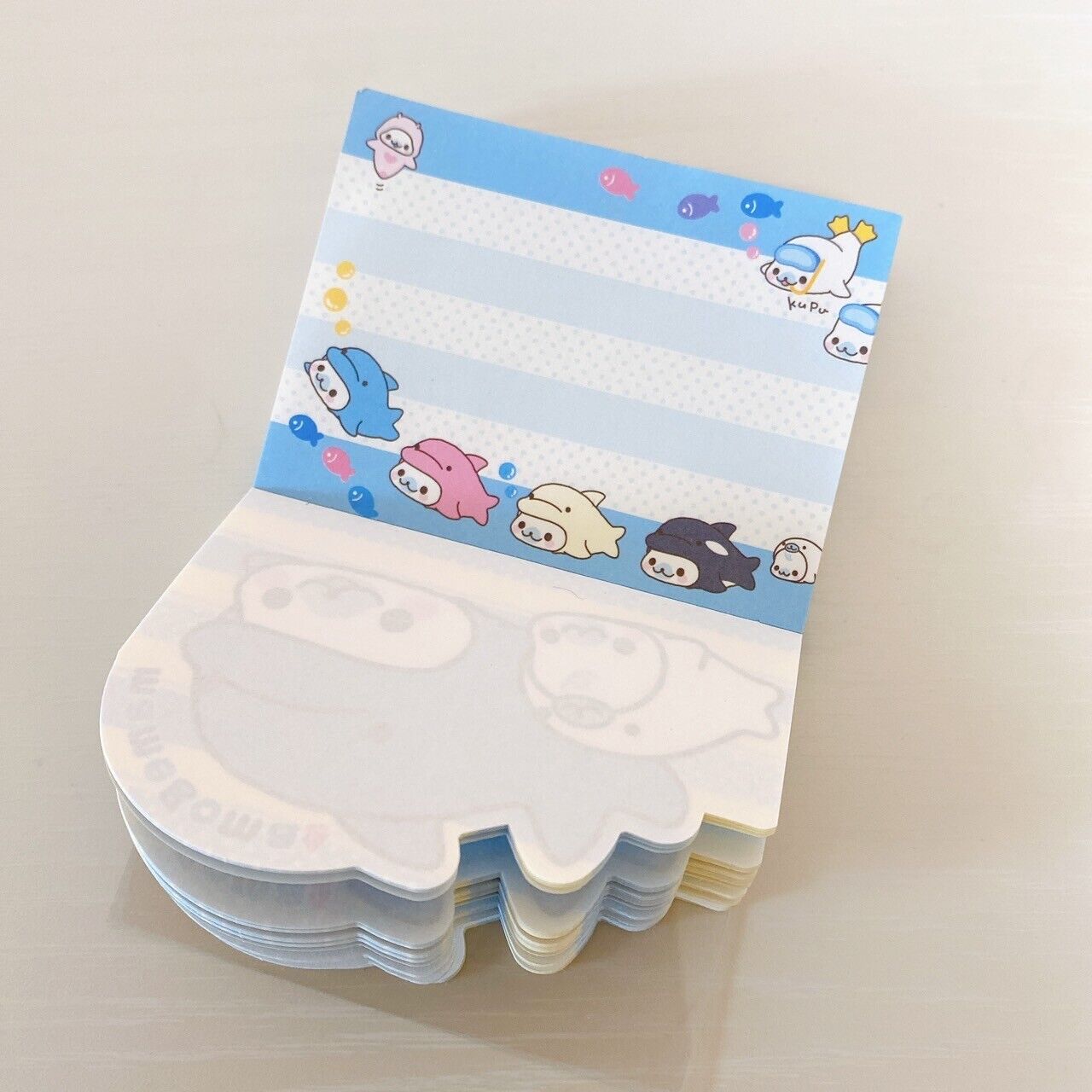 San-X Mamegoma Memo Pad Set 2 Notepad Stationery Sea Animals Blue Kawaii Rare