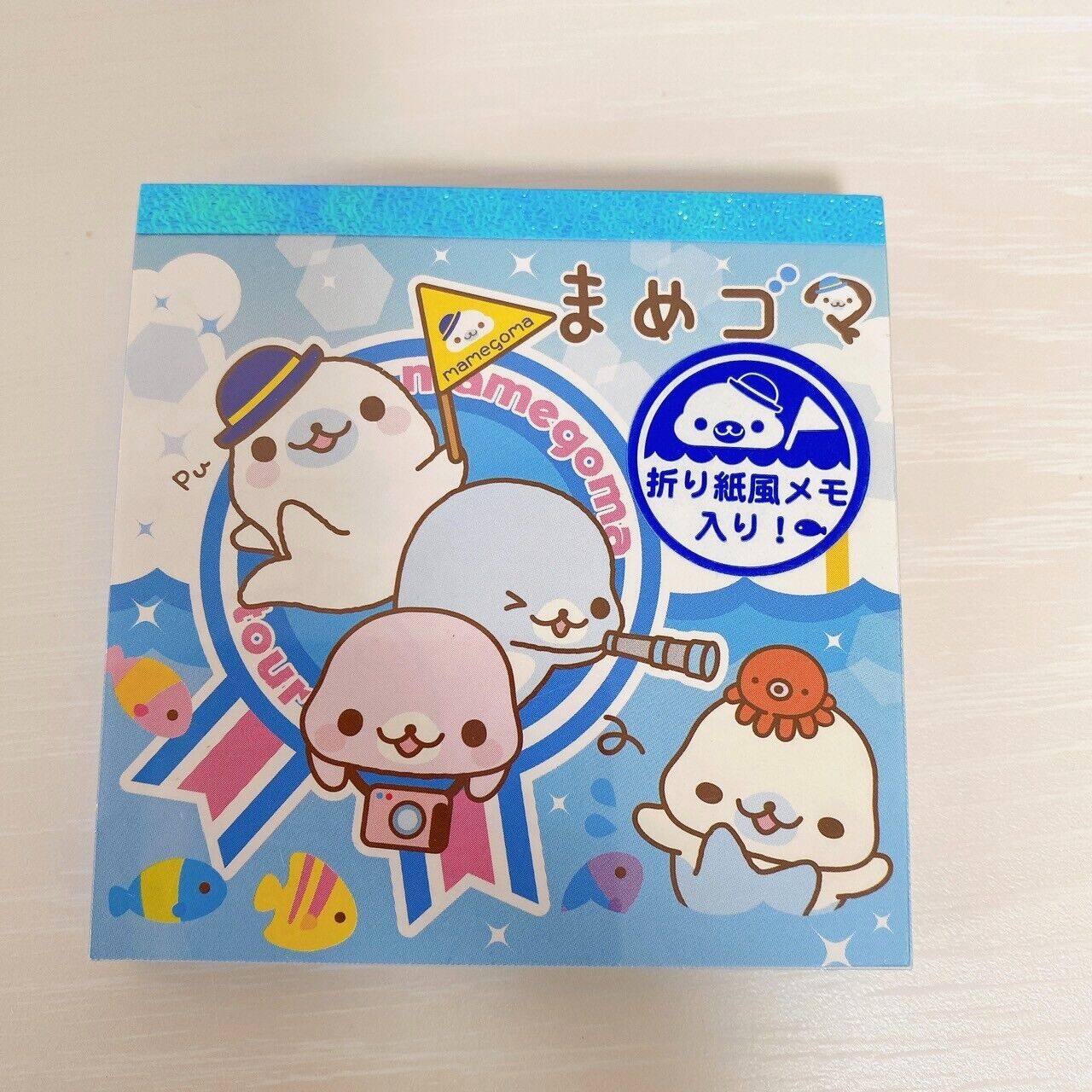 San-X Mamegoma Memo Pad Set 2 Notepad Stationery Sea Animals Blue Kawaii Rare