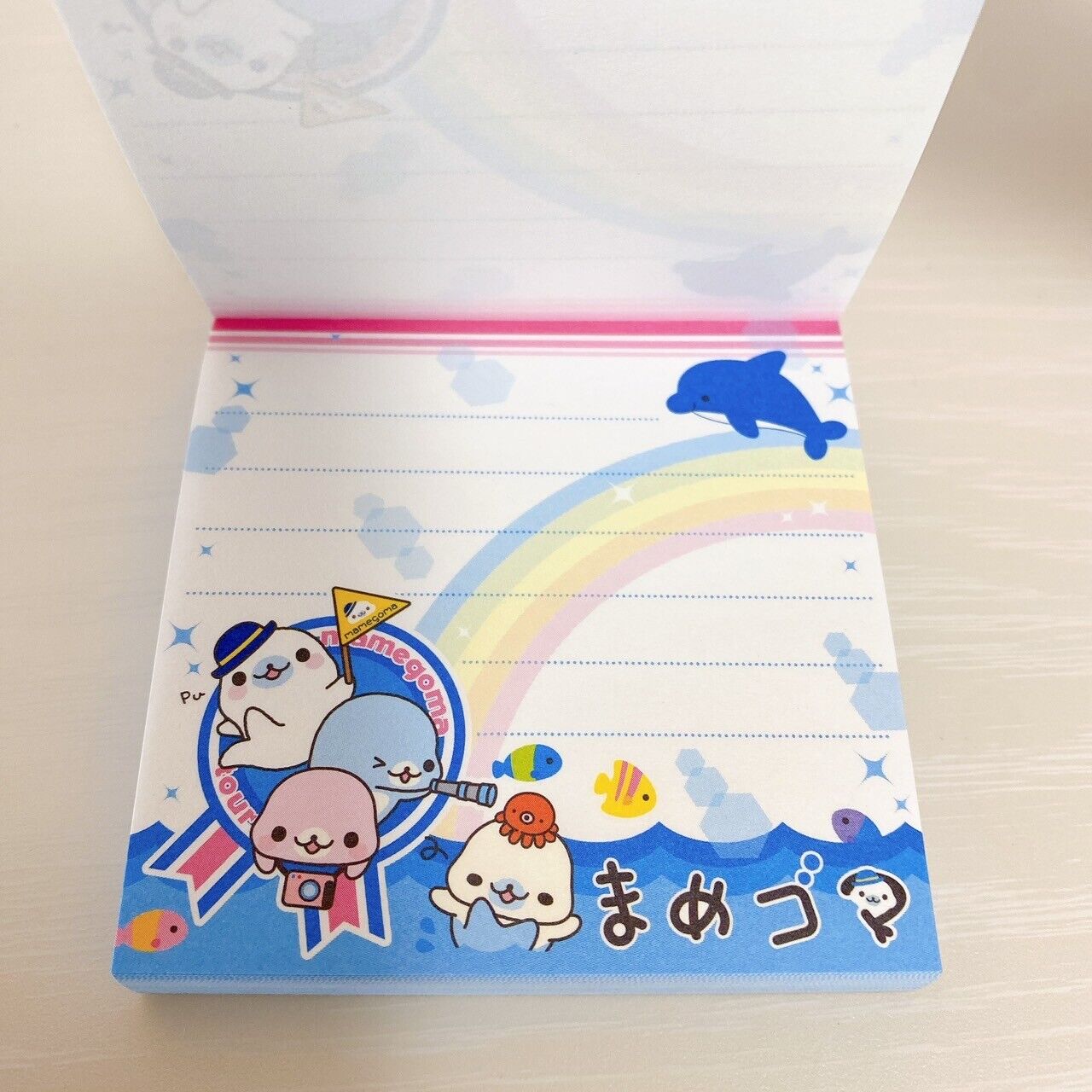 San-X Mamegoma Memo Pad Set 2 Notepad Stationery Sea Animals Blue Kawaii Rare