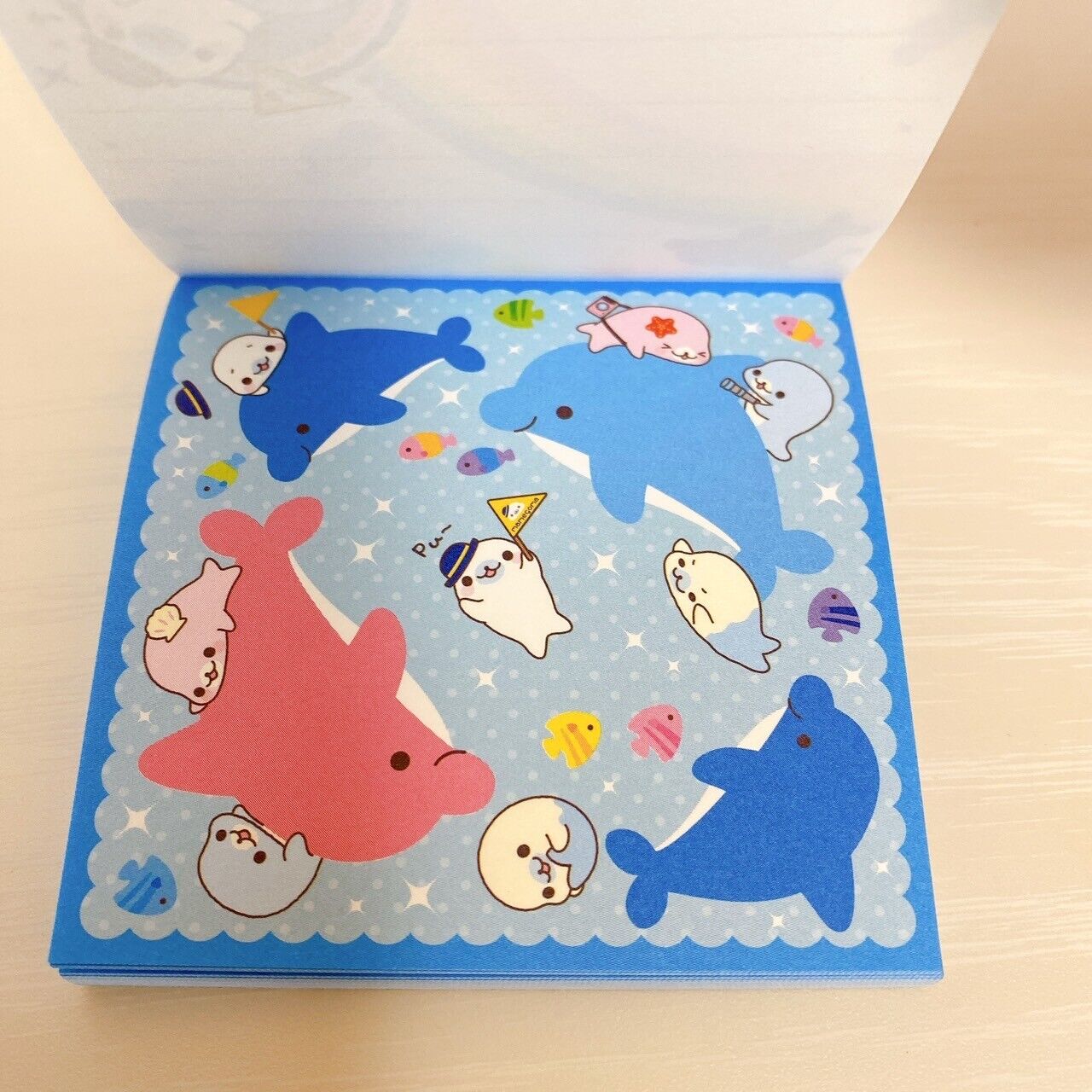 San-X Mamegoma Memo Pad Set 2 Notepad Stationery Sea Animals Blue Kawaii Rare