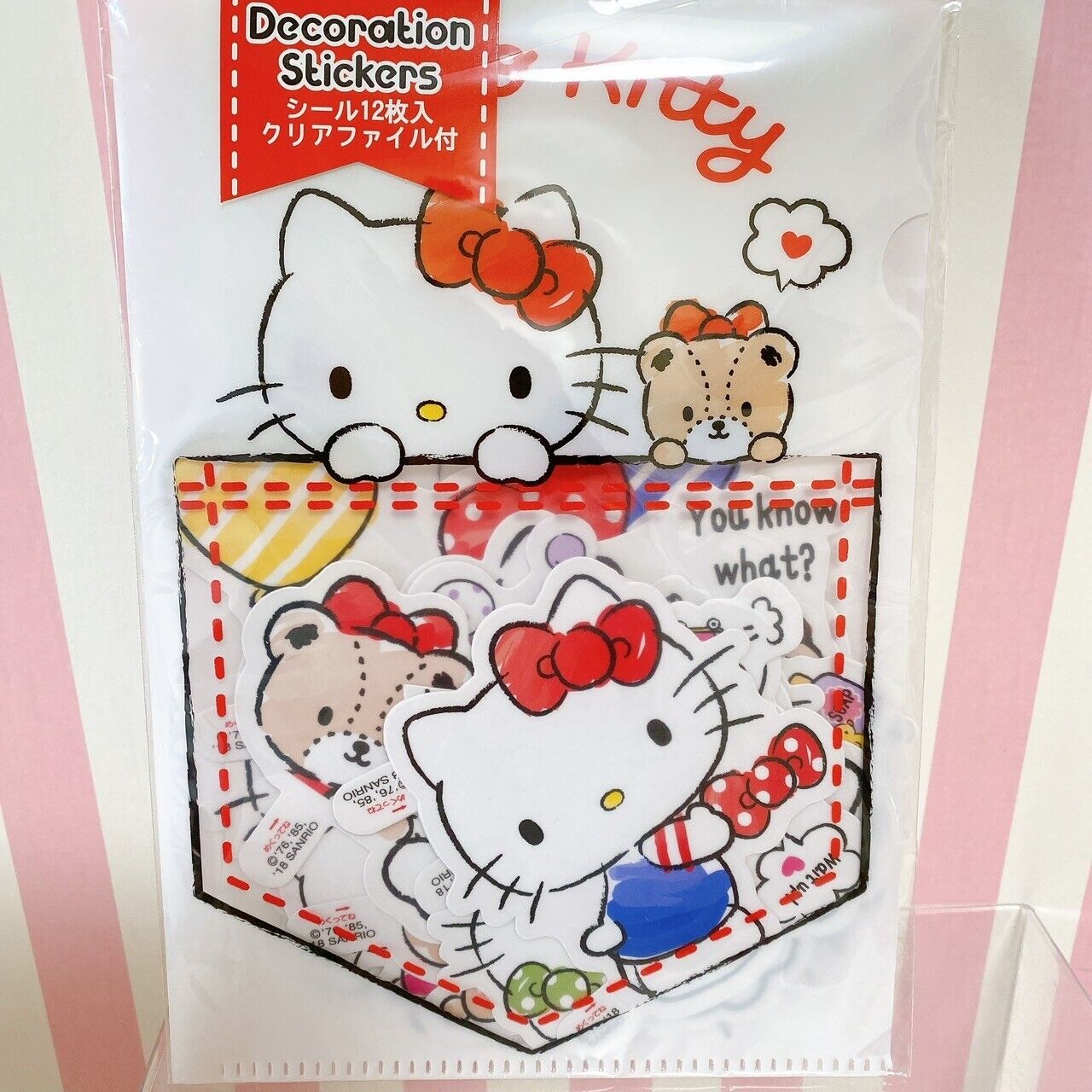 Sanrio Hello Kitty Sticker Memo Pad Notepad Mini Umbrella Set Stationery Pink