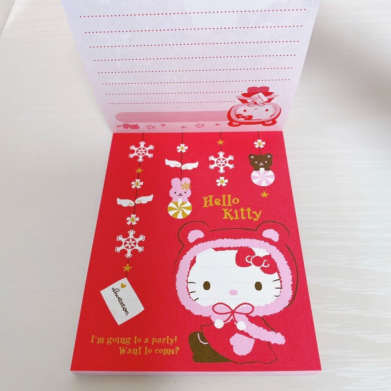 Sanrio Hello Kitty Sticker Memo Pad Notepad Mini Umbrella Set Stationery Pink