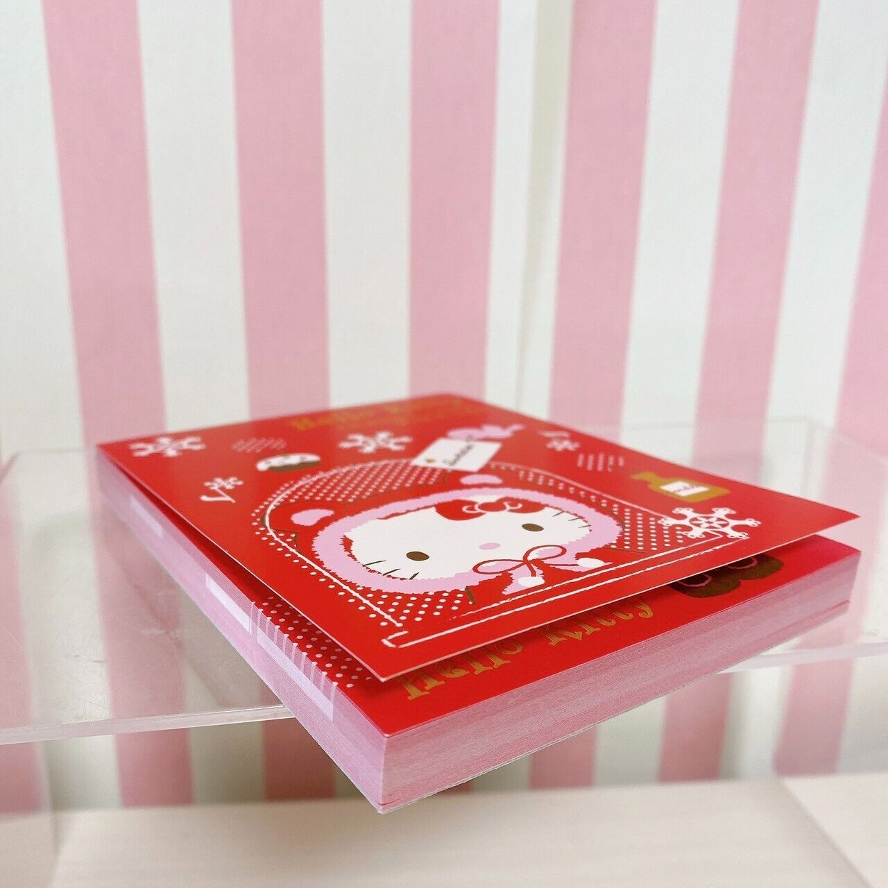 Sanrio Hello Kitty Sticker Memo Pad Notepad Mini Umbrella Set Stationery Pink