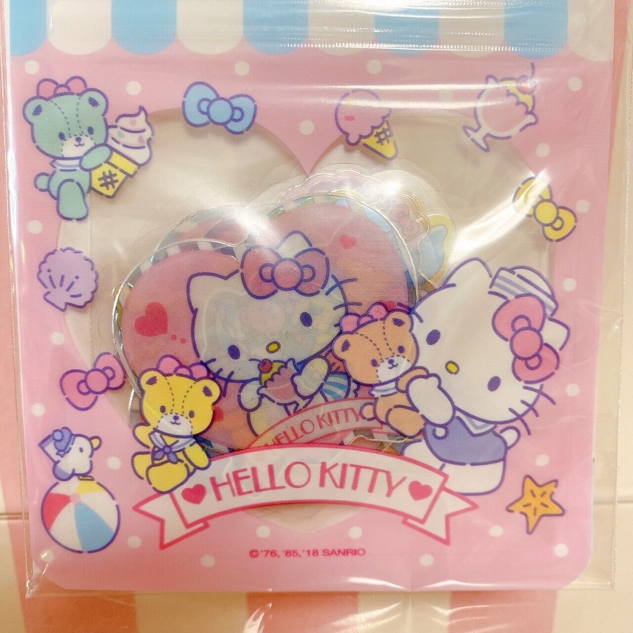 Sanrio Hello Kitty Sticker Memo Pad Notepad Mini Umbrella Set Stationery Pink