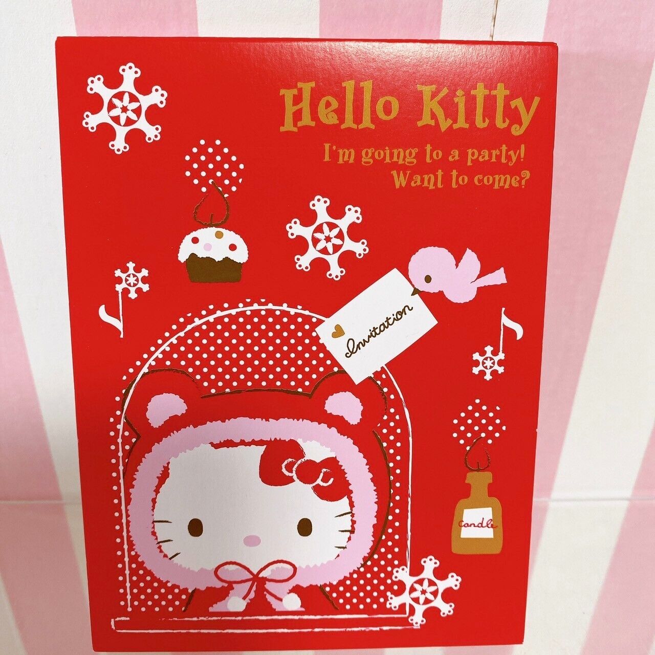 Sanrio Hello Kitty Sticker Memo Pad Notepad Mini Umbrella Set Stationery Pink