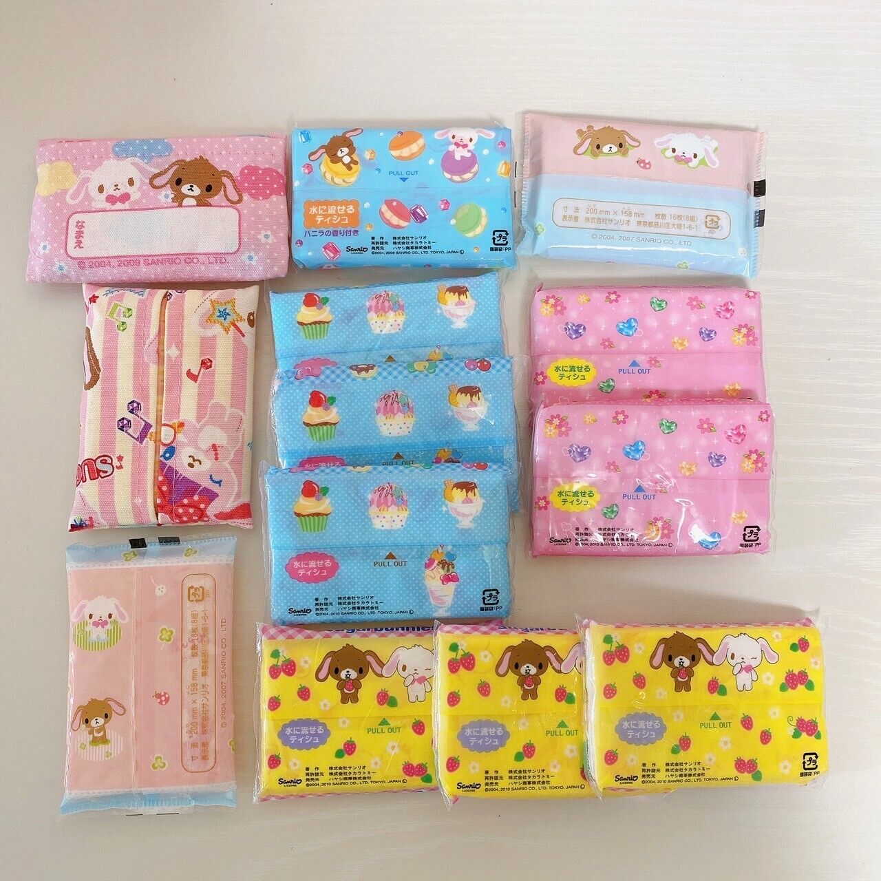 Sanrio Sugarbunnies Bunnies Pocket Tissue Set Mini Shirousa Kurousa Rabbit Rare