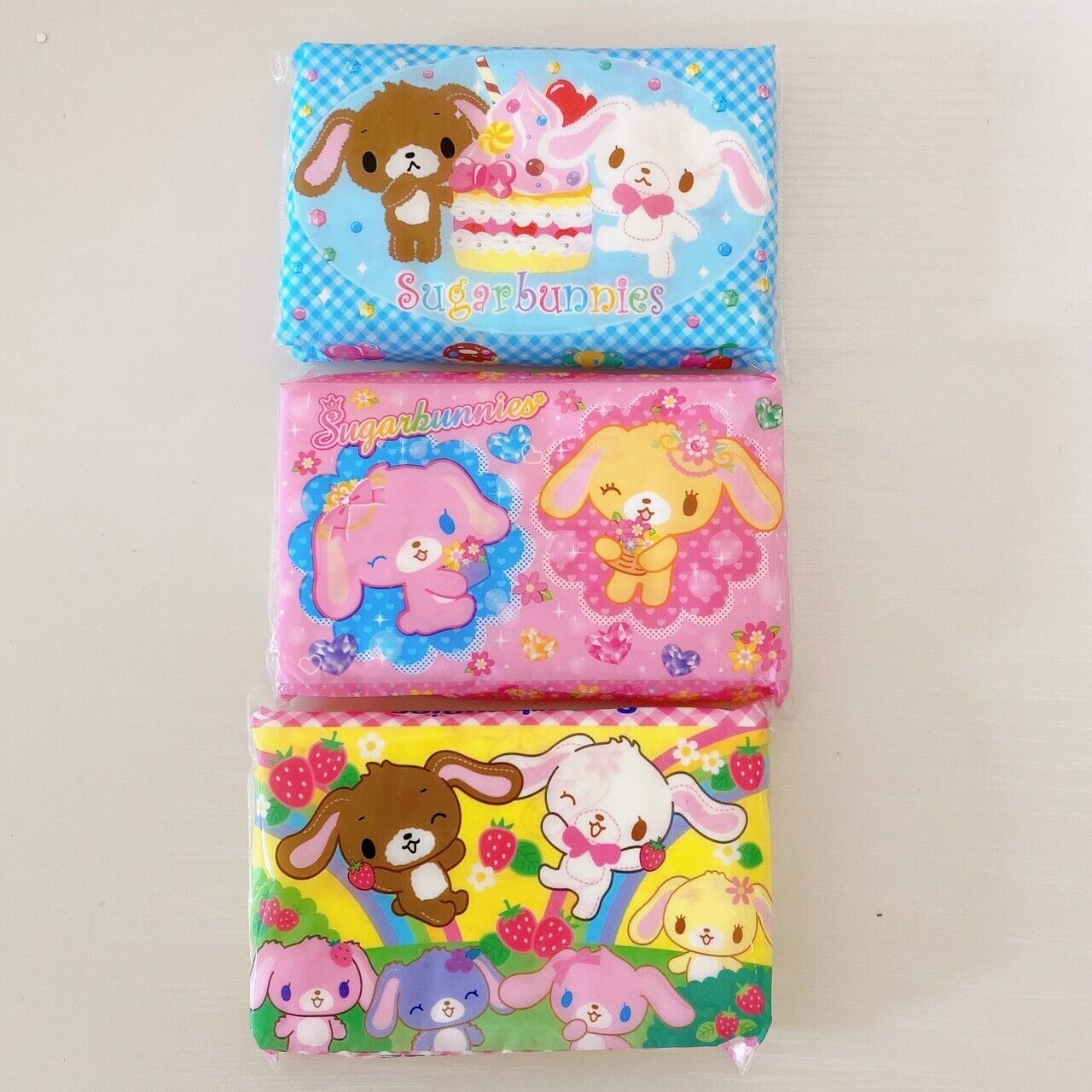 Sanrio Sugarbunnies Bunnies Pocket Tissue Set Mini Shirousa Kurousa Rabbit Rare