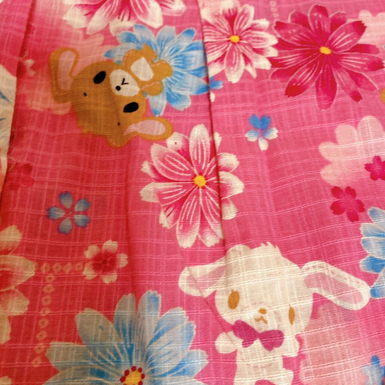 Sanrio Sugar Bunnies Yukata 130cm Informal Summer Kimono Pink Shirousa Kurousa