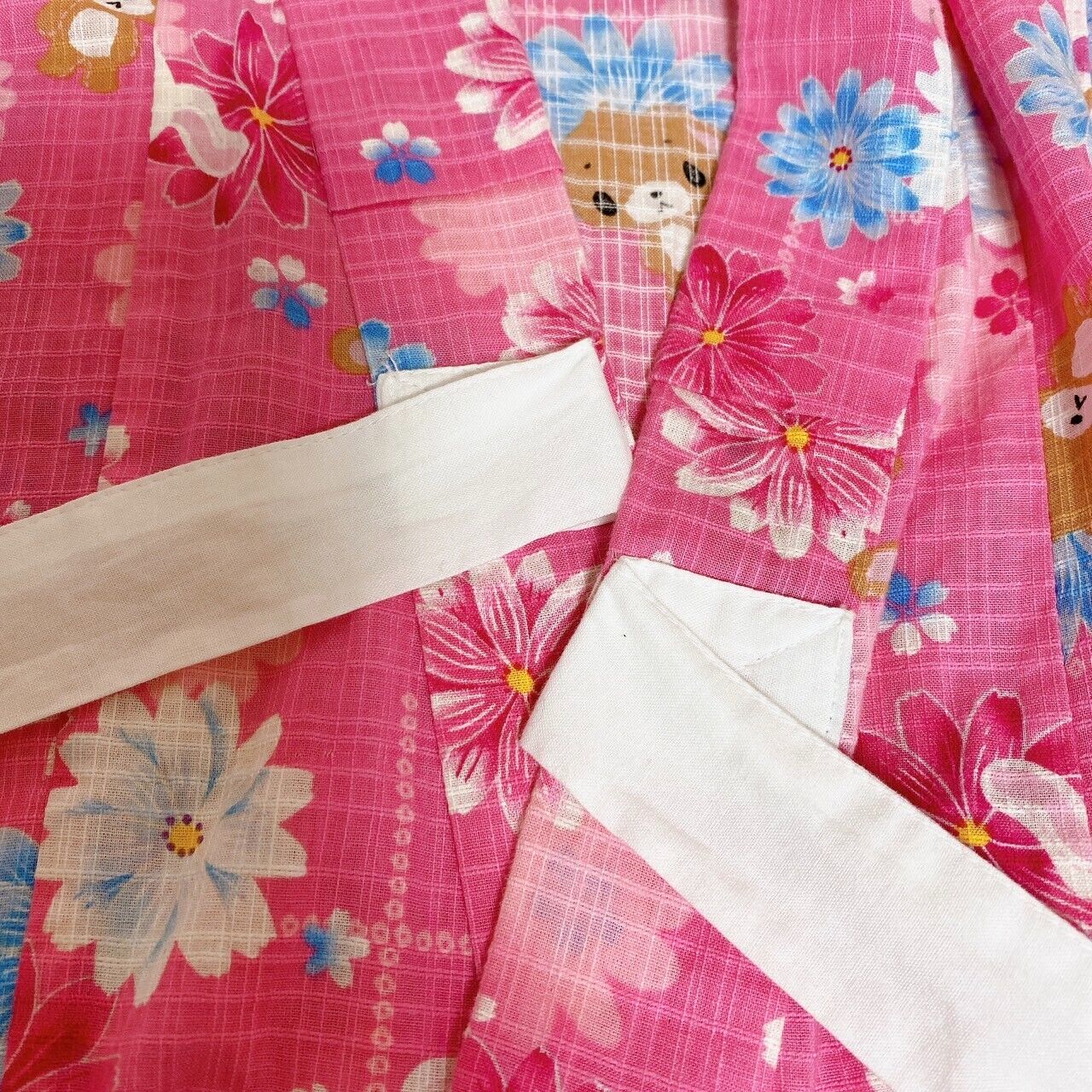 Sanrio Sugar Bunnies Yukata 130cm Informal Summer Kimono Pink Shirousa Kurousa