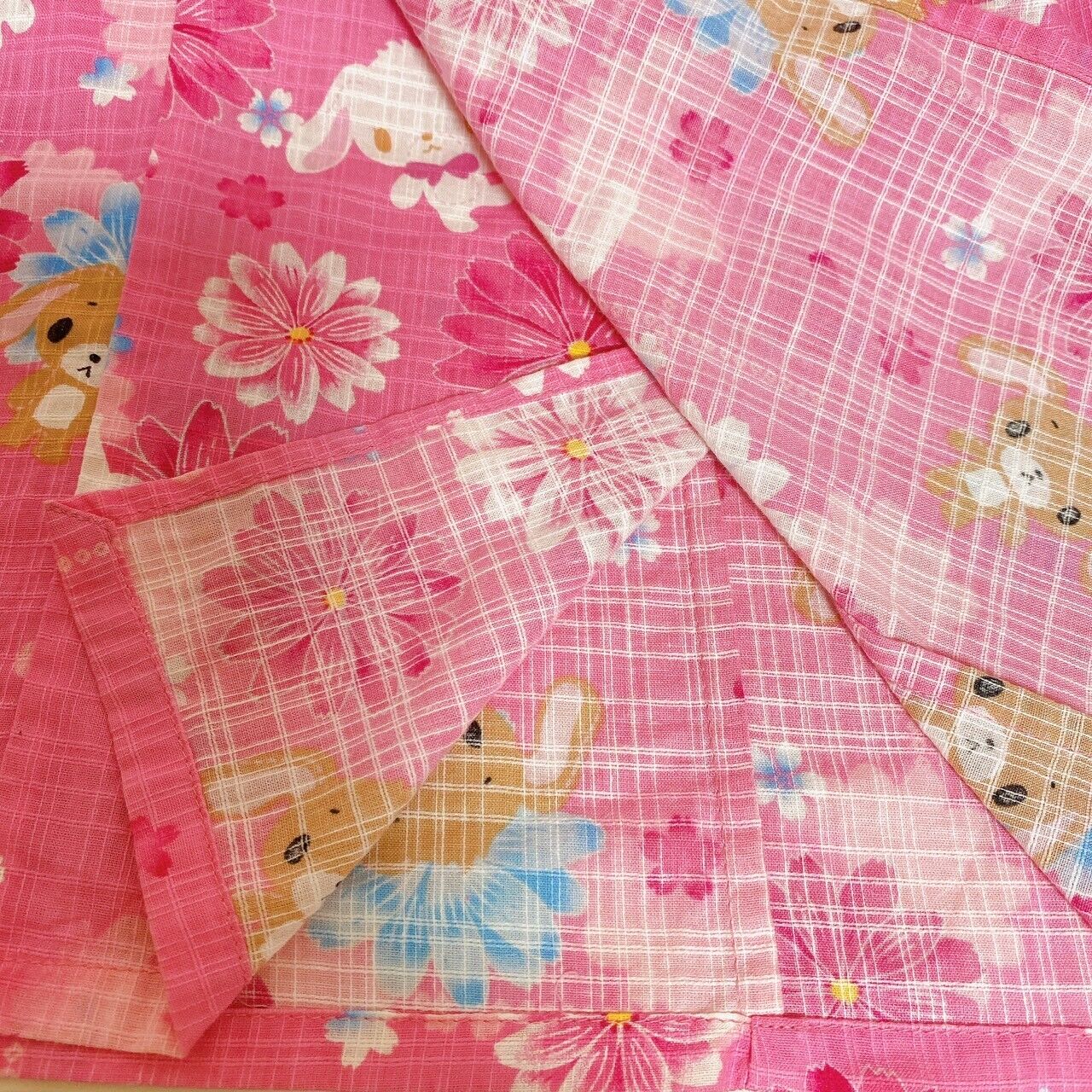 Sanrio Sugar Bunnies Yukata 130cm Informal Summer Kimono Pink Shirousa Kurousa