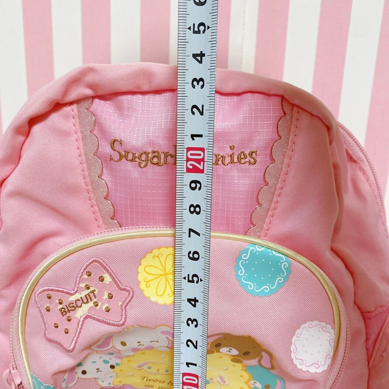 Sanrio Sugar Bunnies Backpack Rucksack Bag School Kids Pink Sweets Biscuit Rare