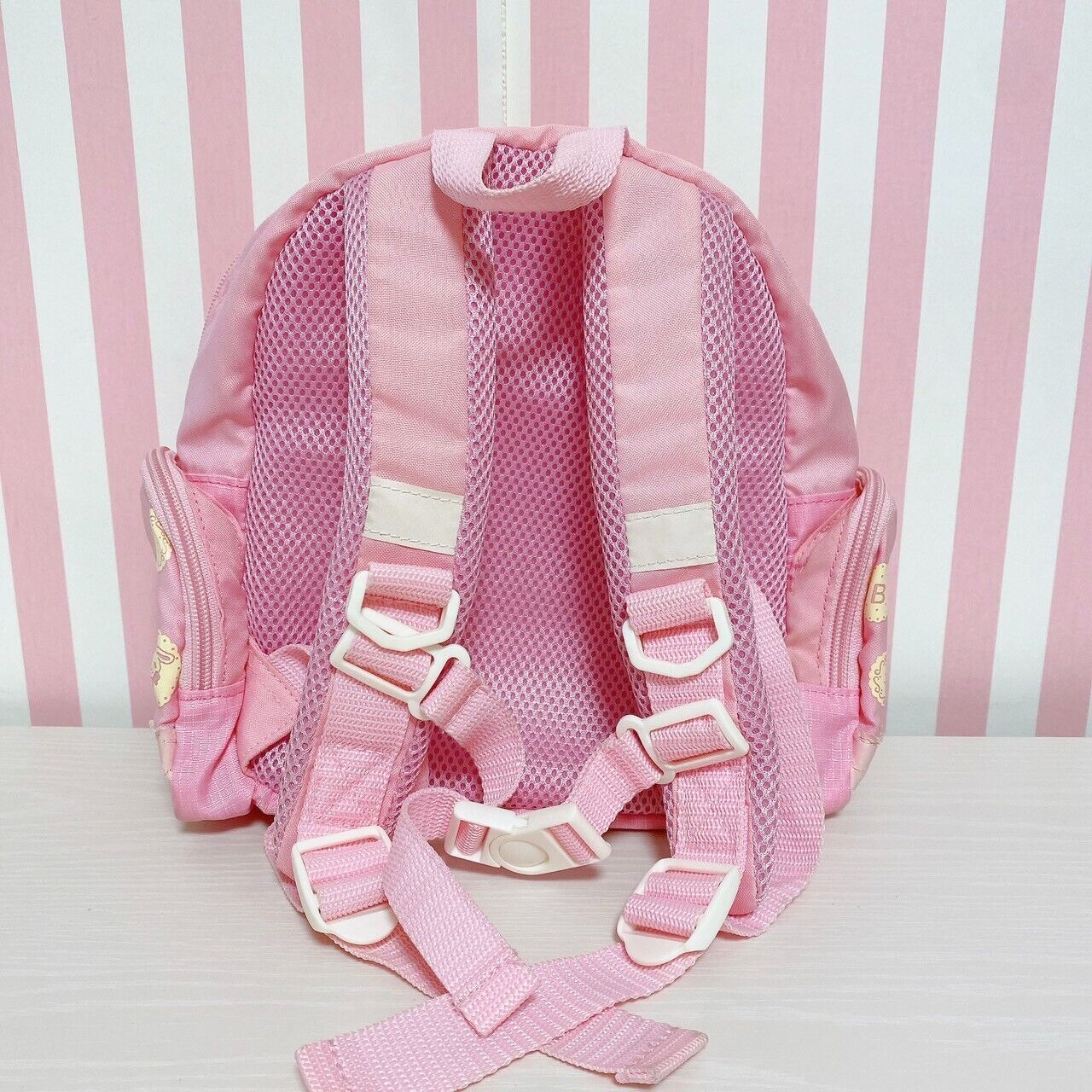 Sanrio Sugar Bunnies Backpack Rucksack Bag School Kids Pink Sweets Biscuit Rare