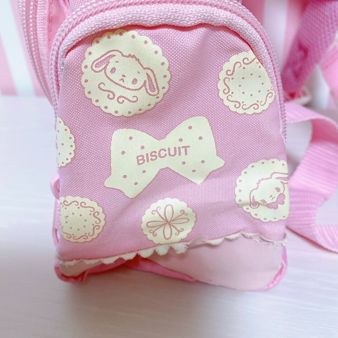 Sanrio Sugar Bunnies Backpack Rucksack Bag School Kids Pink Sweets Biscuit Rare