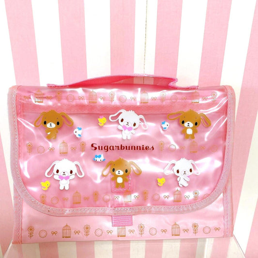 Sanrio Sugar Bunnies Pouch Pink Shirousa Kurousa Handbag Bag Travel Kawaii Rare