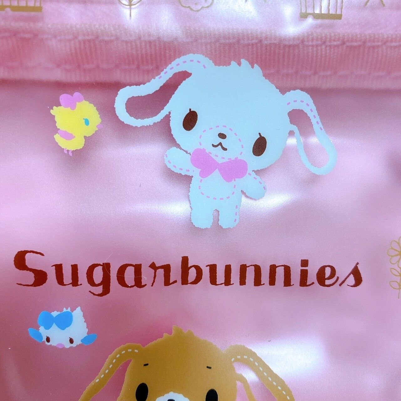 Sanrio Sugar Bunnies Pouch Pink Shirousa Kurousa Handbag Bag Travel Kawaii Rare