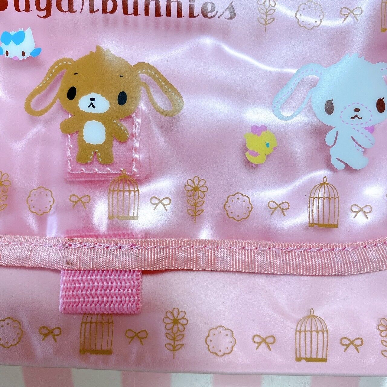 Sanrio Sugar Bunnies Pouch Pink Shirousa Kurousa Handbag Bag Travel Kawaii Rare