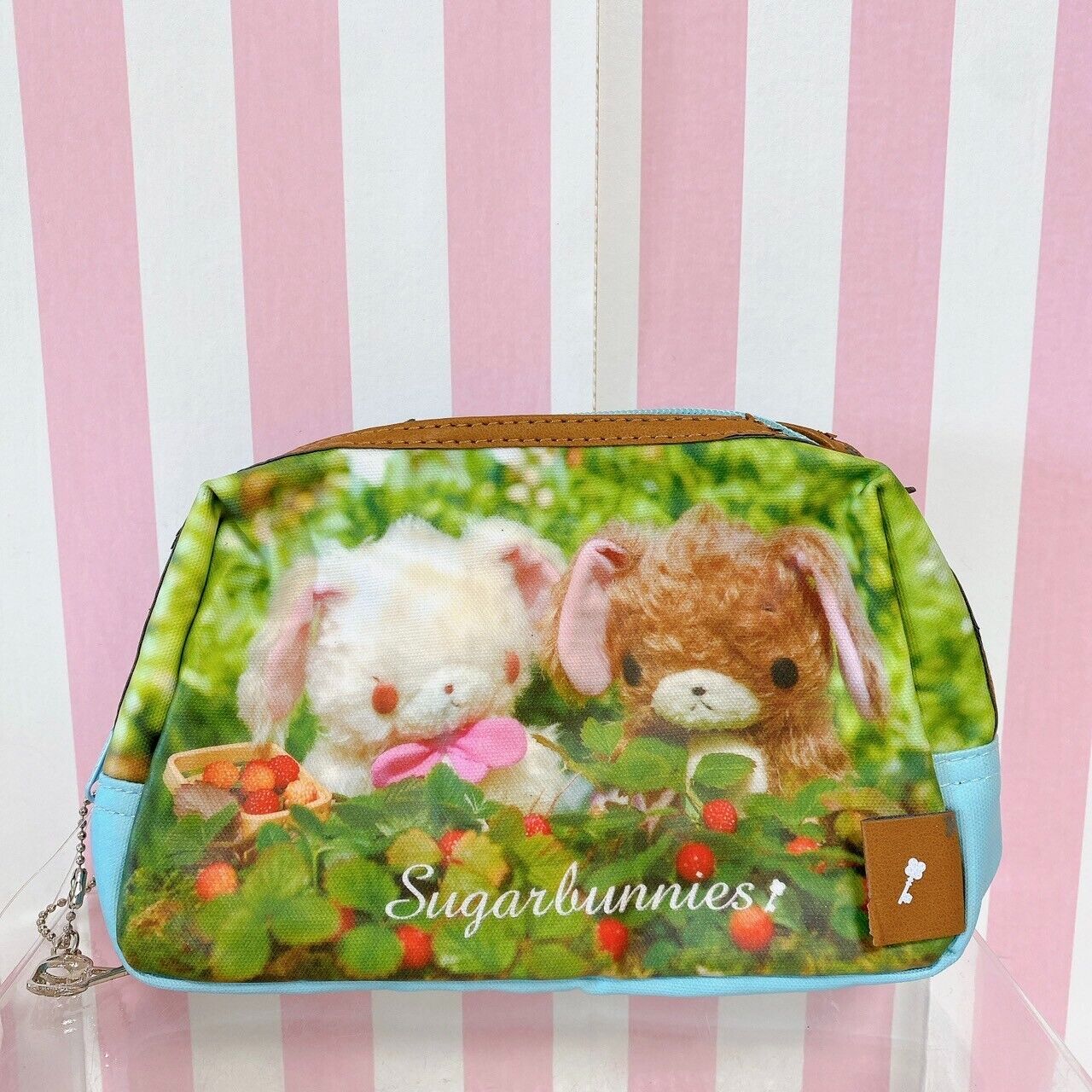 Sanrio Sugar Bunnies Small Mini Pouch Makeup Bag Live Action Garden Brown Blue