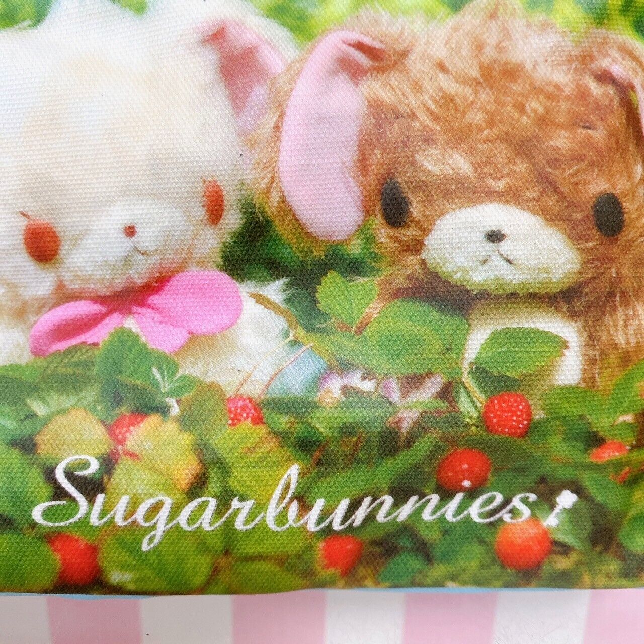 Sanrio Sugar Bunnies Small Mini Pouch Makeup Bag Live Action Garden Brown Blue