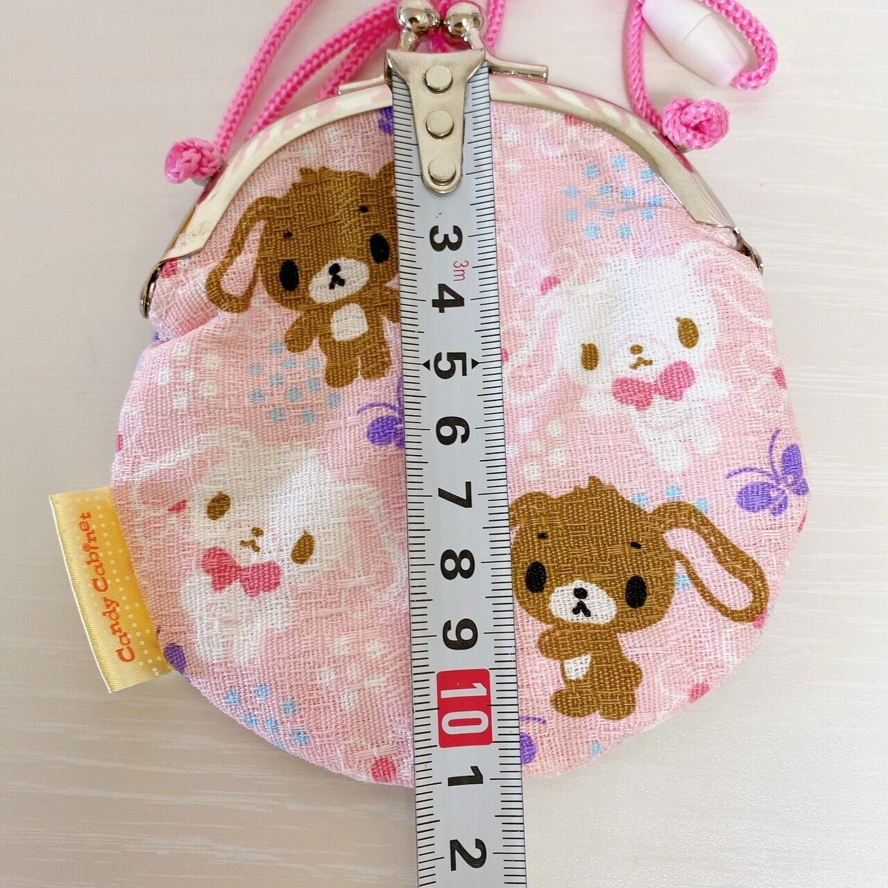 Sanrio Sugar Bunnies Drawstring Purse Pink Japanese Style 2 Set Butterfly Rare