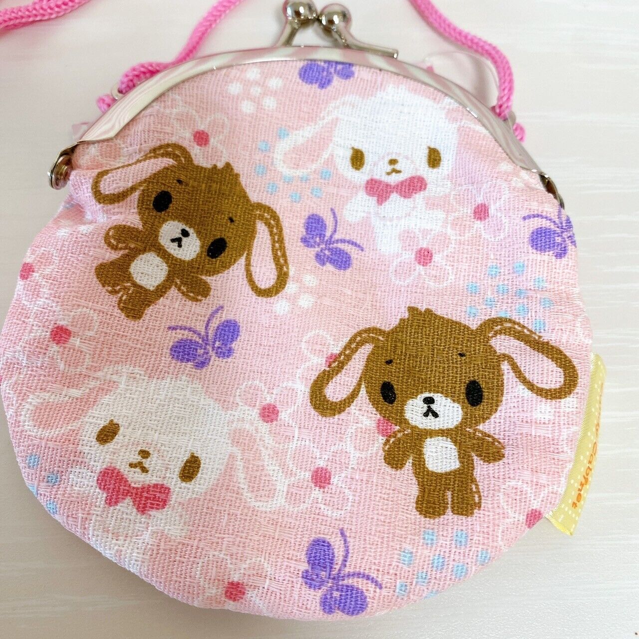 Sanrio Sugar Bunnies Drawstring Purse Pink Japanese Style 2 Set Butterfly Rare