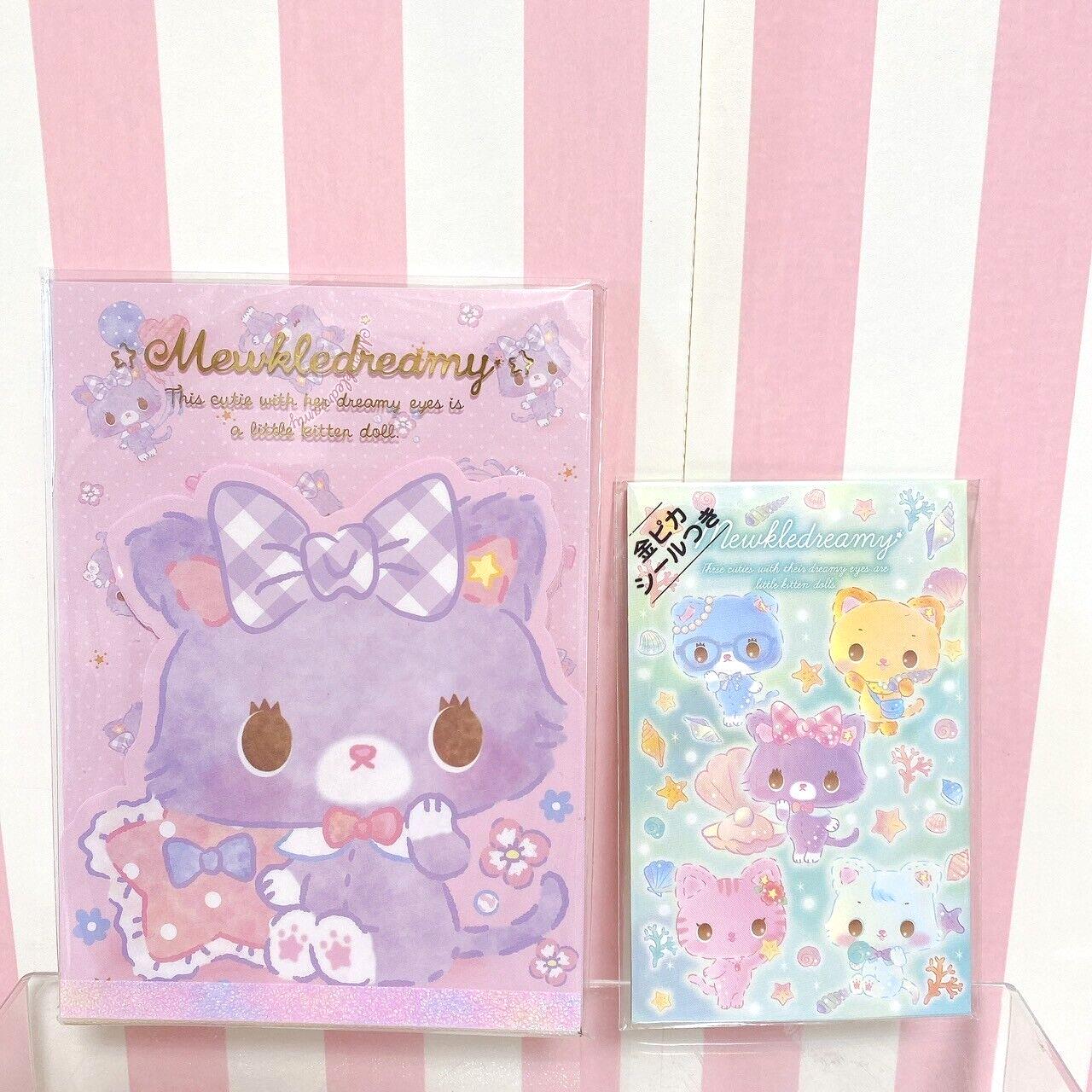 Sanrio Mewkledreamy Memo Pad Notepad Pochi Bag Set 2 Purple Ribbon Stationery