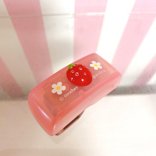 Mother Garden Mini Stapler Stationery Pink Strawberry Flower Small Kawaii Rare