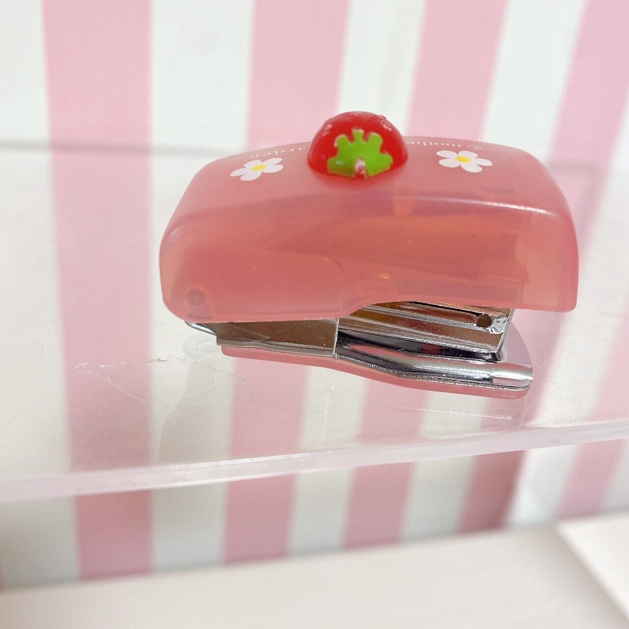 Mother Garden Mini Stapler Stationery Pink Strawberry Flower Small Kawaii Rare