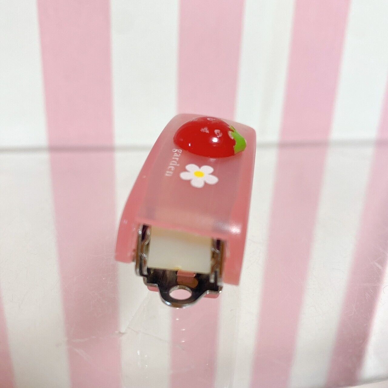 Mother Garden Mini Stapler Stationery Pink Strawberry Flower Small Kawaii Rare