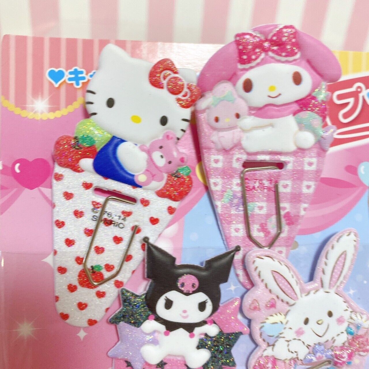 Sanrio Character Clip Set Sugar Bunnies Kuromi Charmmy Kitty Cinnamoroll Kawaii