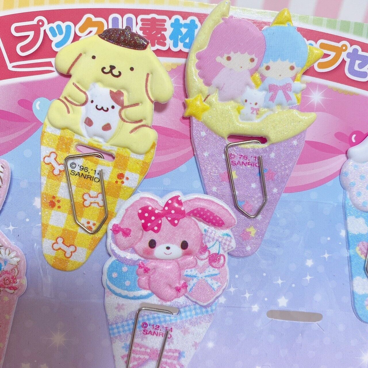 Sanrio Character Clip Set Sugar Bunnies Kuromi Charmmy Kitty Cinnamoroll Kawaii