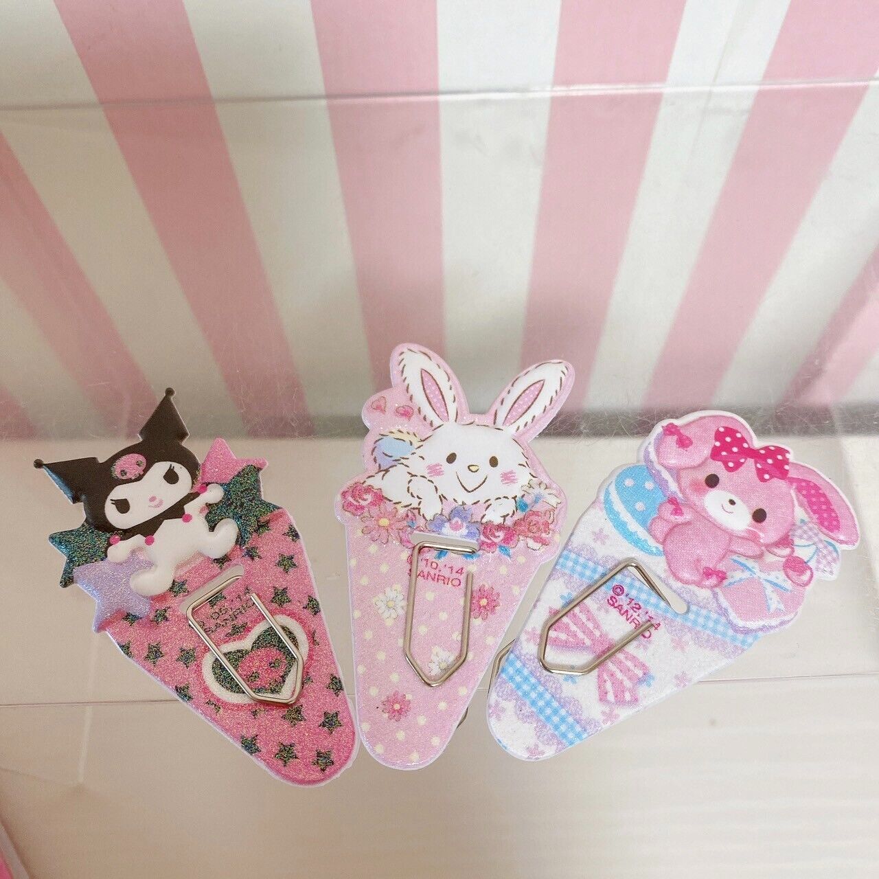 Sanrio Character Clip Set Sugar Bunnies Kuromi Charmmy Kitty Cinnamoroll Kawaii