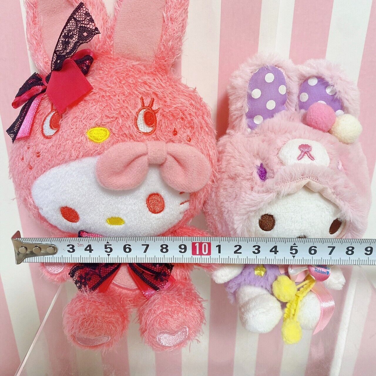 Sanrio Hello Kitty Usazukin Plush Soft Stuffed Toy Set of 2 Pink Rabbit Kawaii