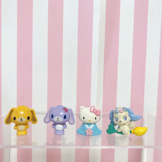 Sanrio Sugar bunnies Jewelpet Hello Kitty Figure Blueberryusa Komugiusa 4Set Toy